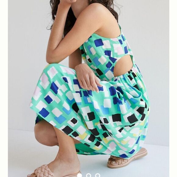 Corey Lynn Calter Abstract Cut Out Midi Dress S - Picture 1 of 7